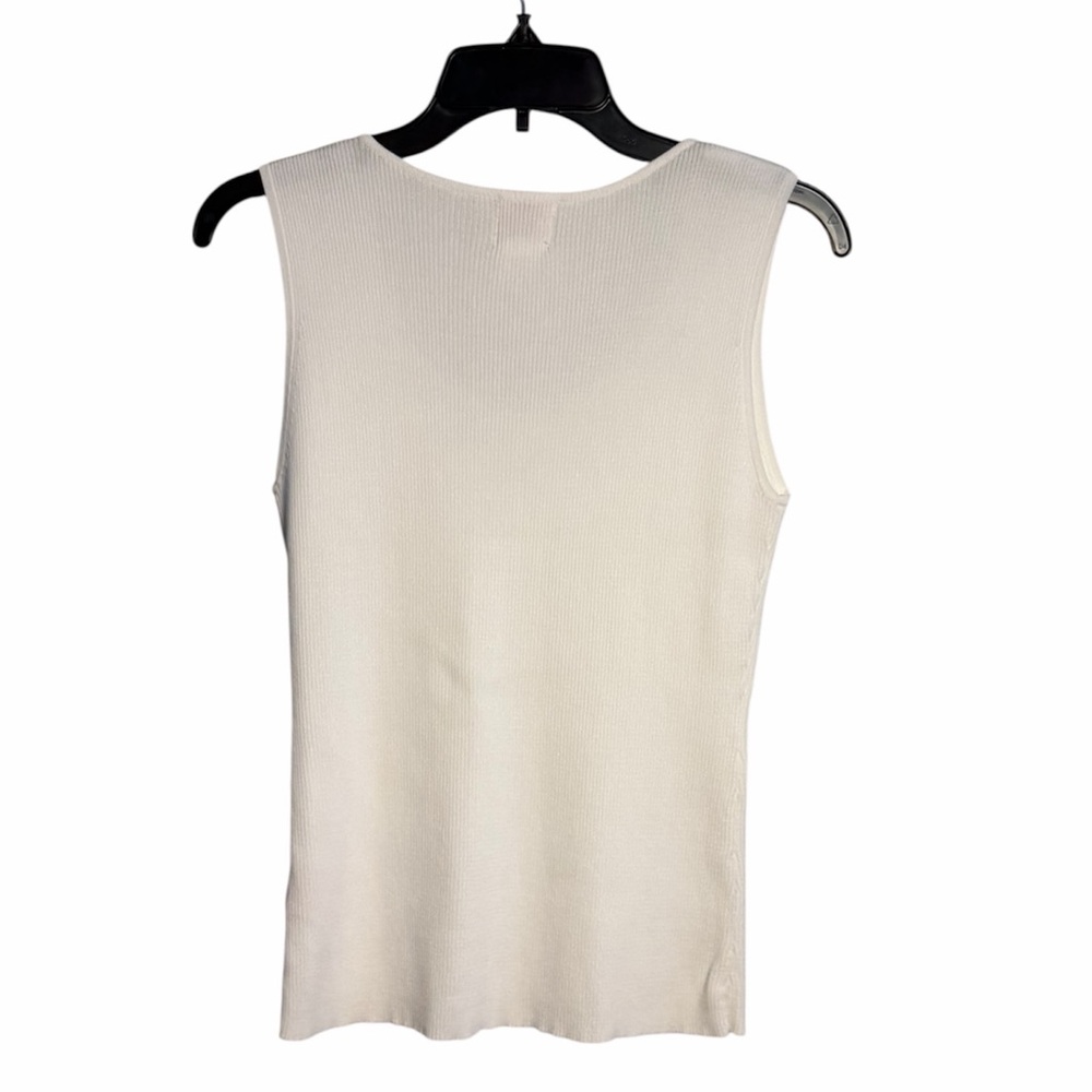 Ruby Rd. Embellished White Ribbed Tank Top - Picture 3 of 7